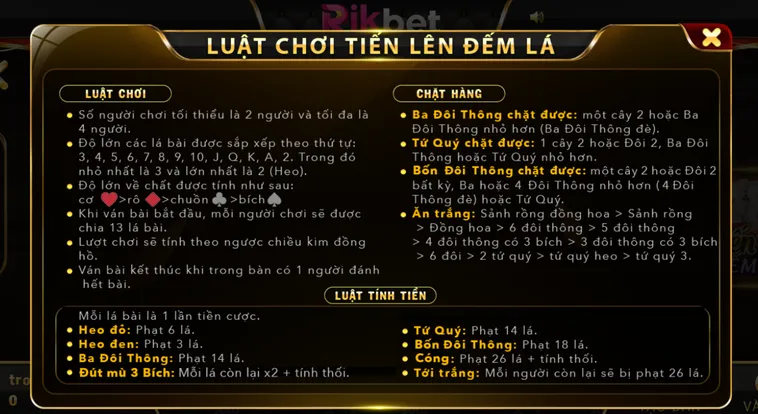 Chinh Phục Sảnh Tiến Lên Đếm Lá RikBet Sát Phạt Cực Nhanh