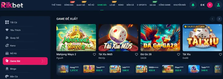 Khẳng Định Đẳng Cấp Thần Bài Cùng Game Bài RikBet Đổi Thưởng